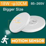 Motion Sensor Led Ceiling Light Fixtures Surface Mounted Ceiling Lamp 12W 18W 30W 50W Panel Night Light 220V For Home Bedroom
