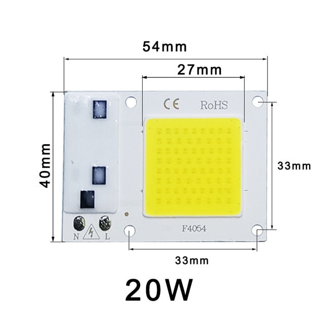 COB LED Lamp Chip AC 220V LED Bulb 10W 20W 30W 50W IP65 High Power Smart IC DIY Flood light Bulb Spotlight Outdoor Chip Lamp