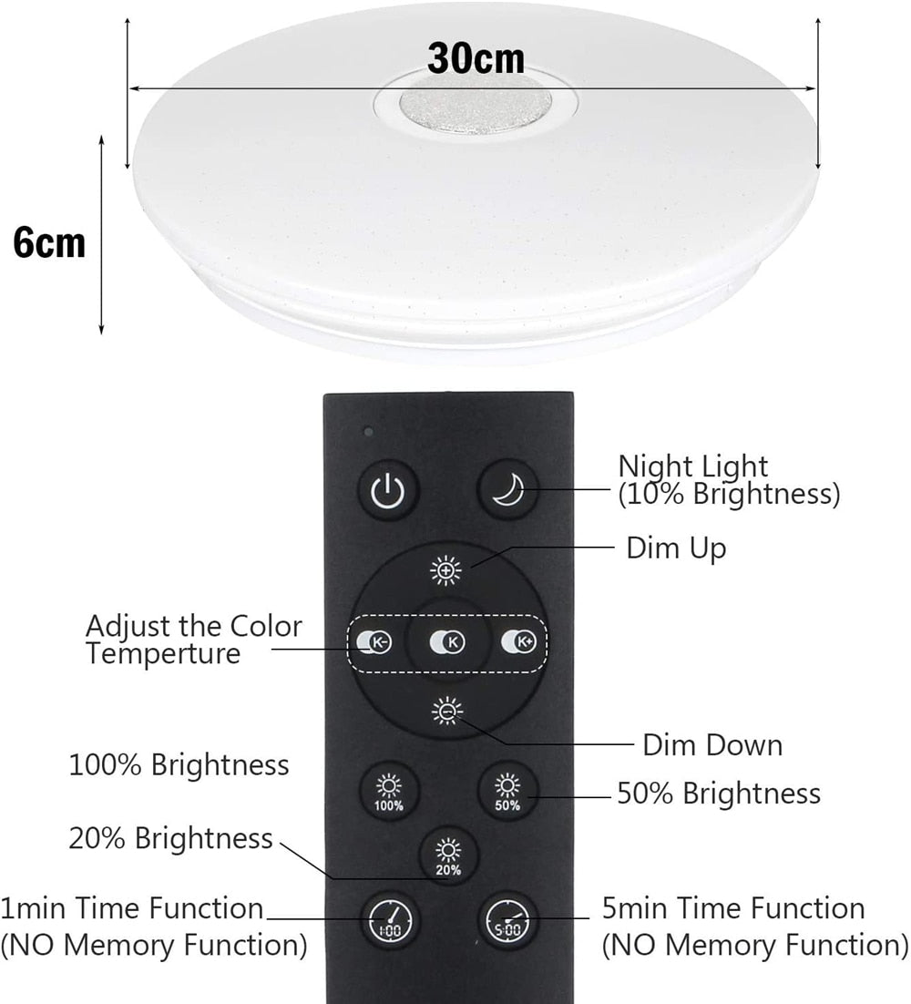 LED Ceiling Light 18W Dimmable Modern Surface Mounted Led Panel Ceiling Lamp for Living Room Bedroom Kitchen Lighting Fixture