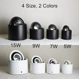 DBF 360 Degrees Rotatable Dimmable Surface Downlight 5W 7W 9W 15W Ceiling Spot Lights for Home Living room Background Wall