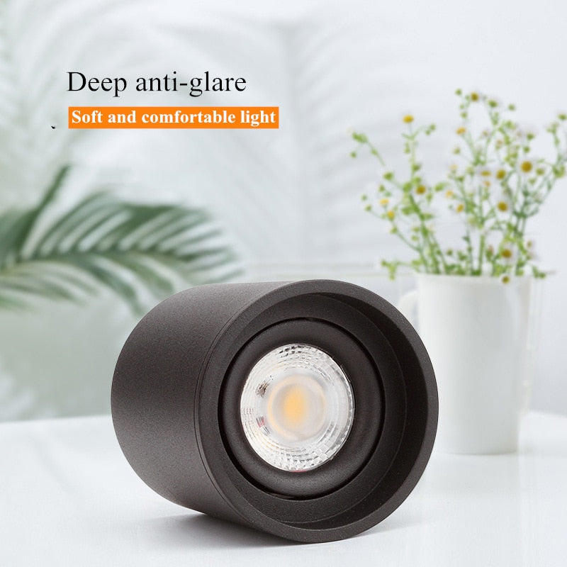 Dimmable LED spotlight 5W 7W 10W 15W 20W 110v/220v downlight angle adjustable ceiling type living room bedroom household spotlight