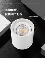Dimmable LED spotlight 5W 7W 10W 15W 20W 110v/220v downlight angle adjustable ceiling type living room bedroom household spotlight