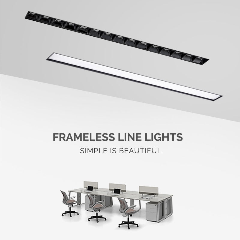 SCON 15W Framless Recessed Ceiling Floodlight Office Easy Maintain Downlight 4000k Natural Light 40.6cm Linear Bar Light Ra>85