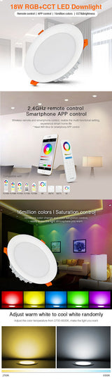 MiBOXER 6W/9W/12W/15W/18W RGB+CCT LED Downlight AC110V 220V Dimmable  FUT061/FUT063/FUT066/FUT068/FUT069