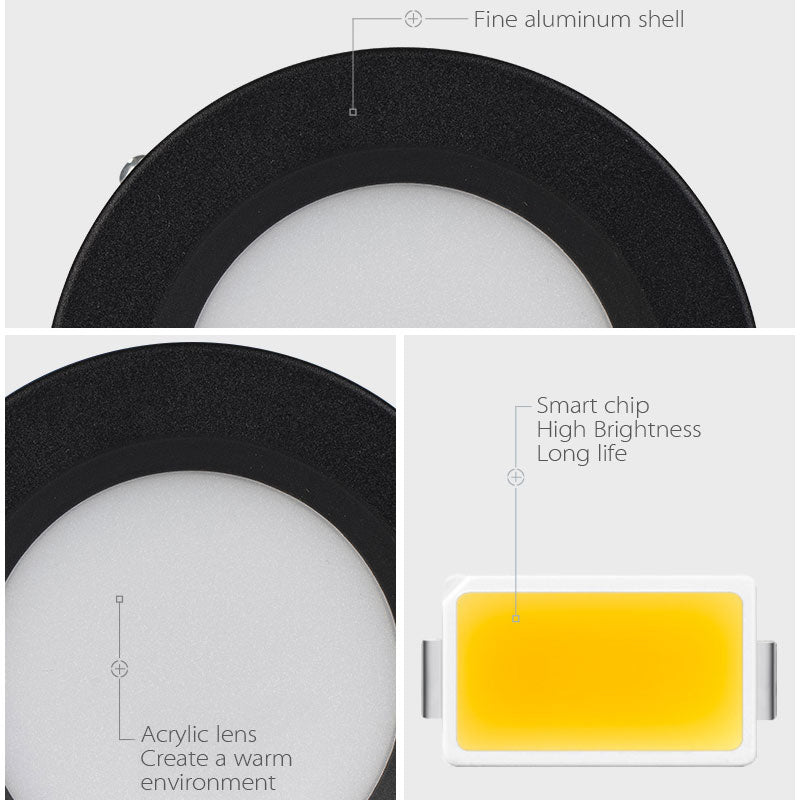 Round Surface Mounted LED Downlights 5W 7W 9W 12W Mounted Ceiling Lamps Spot Light 220V 110V Down Light black / white body