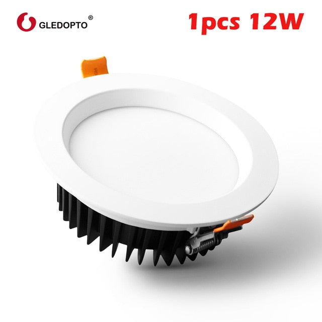 GLEDOPTO Zigbee ZLL 6W/9W/12W RGB+CCT LED Ceiling Light Smart Home Waterproof Remote Control Downlight work with Alexa Echo Plus