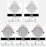 LED Downlight 220V 230V 240V Round Recessed Lamp 3W 5W 7W 9W 12W Led Bulb Bedroom Kitchen Indoor LED Spot Lighting