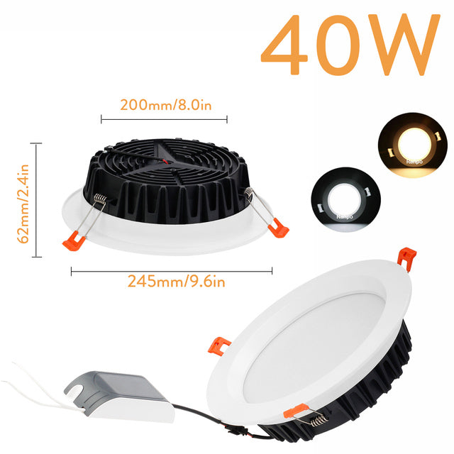 LED Recessed Ceiling Light Fixture Downlight Lamp + Driver Spotlight 6W 8W 12W 15W 27W 40W Lighting For Home Office Decoration