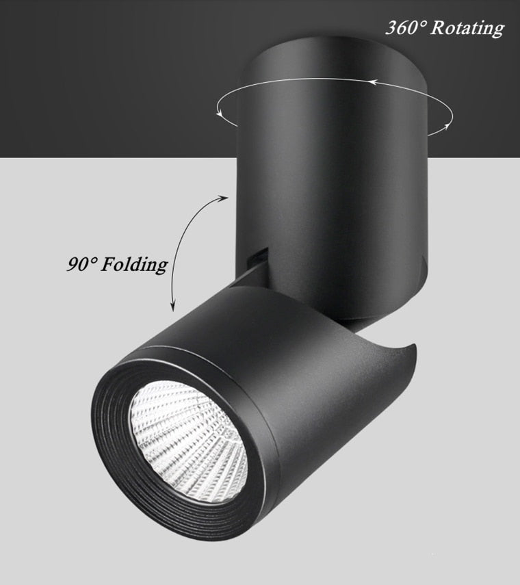 Dimmable Rotating LED Downlights 10W 15W 20W COB LED Ceiling Spot Lights AC110-220V LED Wall Lamp Warm Cold White Indoor Lighting