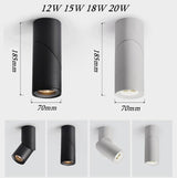 Dimmable Folding Rotating 360° LED Downlights 15W 18W 20W COB LED Ceiling Spot Lights AC110-220V LED Wall Lamp Indoor Lighting