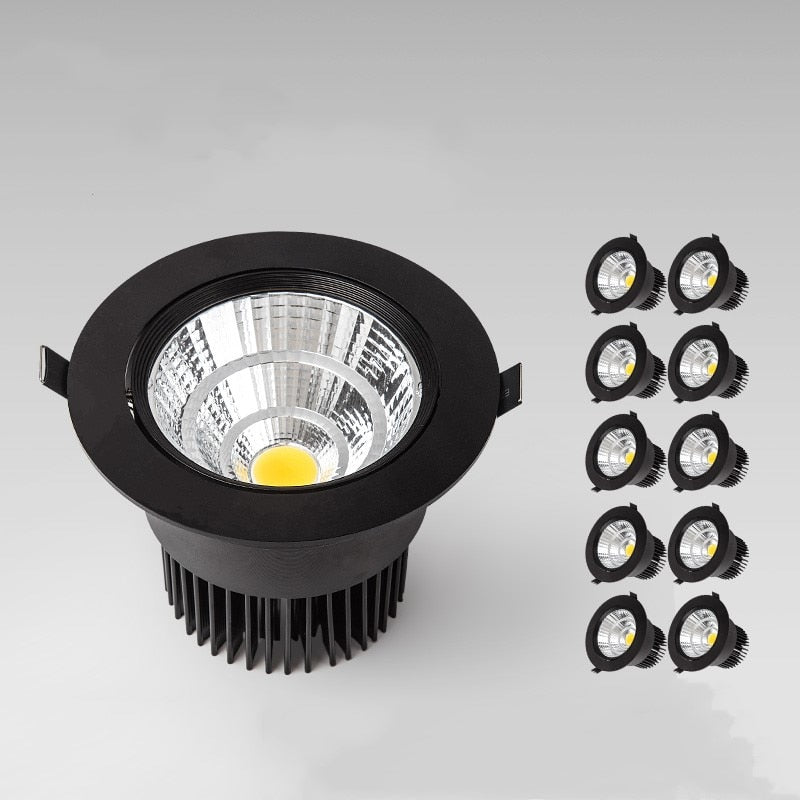 Super Bright Recessed LED Dimmable Downlight COB 3W 5W 7W 9W 12W 15W  LED Ceiling Spot Light LED Ceiling Lamp AC 110V 220V