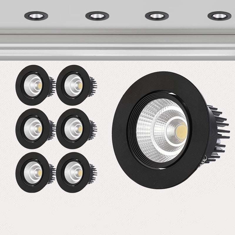 Super Bright Recessed LED Dimmable Downlight COB 3W 5W 7W 9W 12W 15W  LED Ceiling Spot Light LED Ceiling Lamp AC 110V 220V