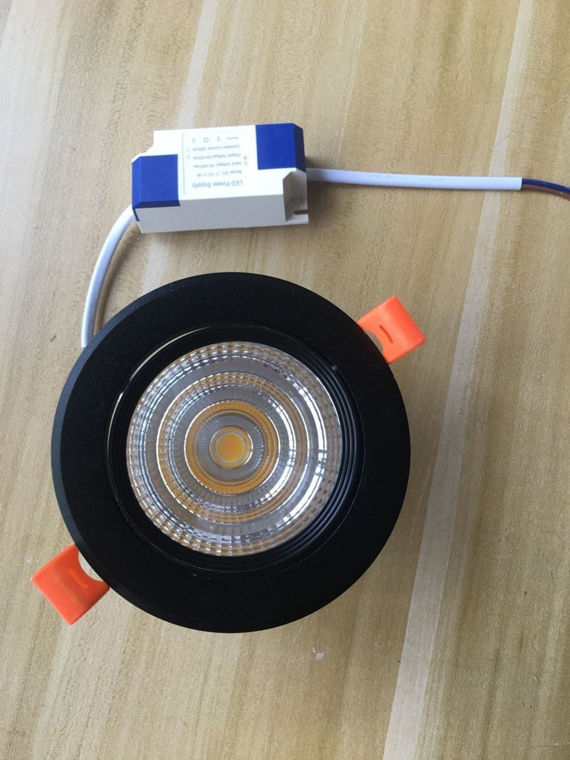 Super Bright Recessed LED Dimmable Downlight COB 3W 5W 7W 9W 12W 15W  LED Ceiling Spot Light LED Ceiling Lamp AC 110V 220V