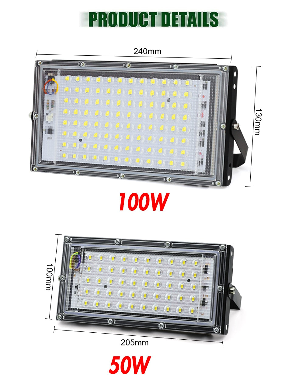 Focos LED Spotlight 50W 100W AC 220V Refletor LED Spot Flood Light Garden Lighting Floodlight Outdoor Kitchen Street Lighting