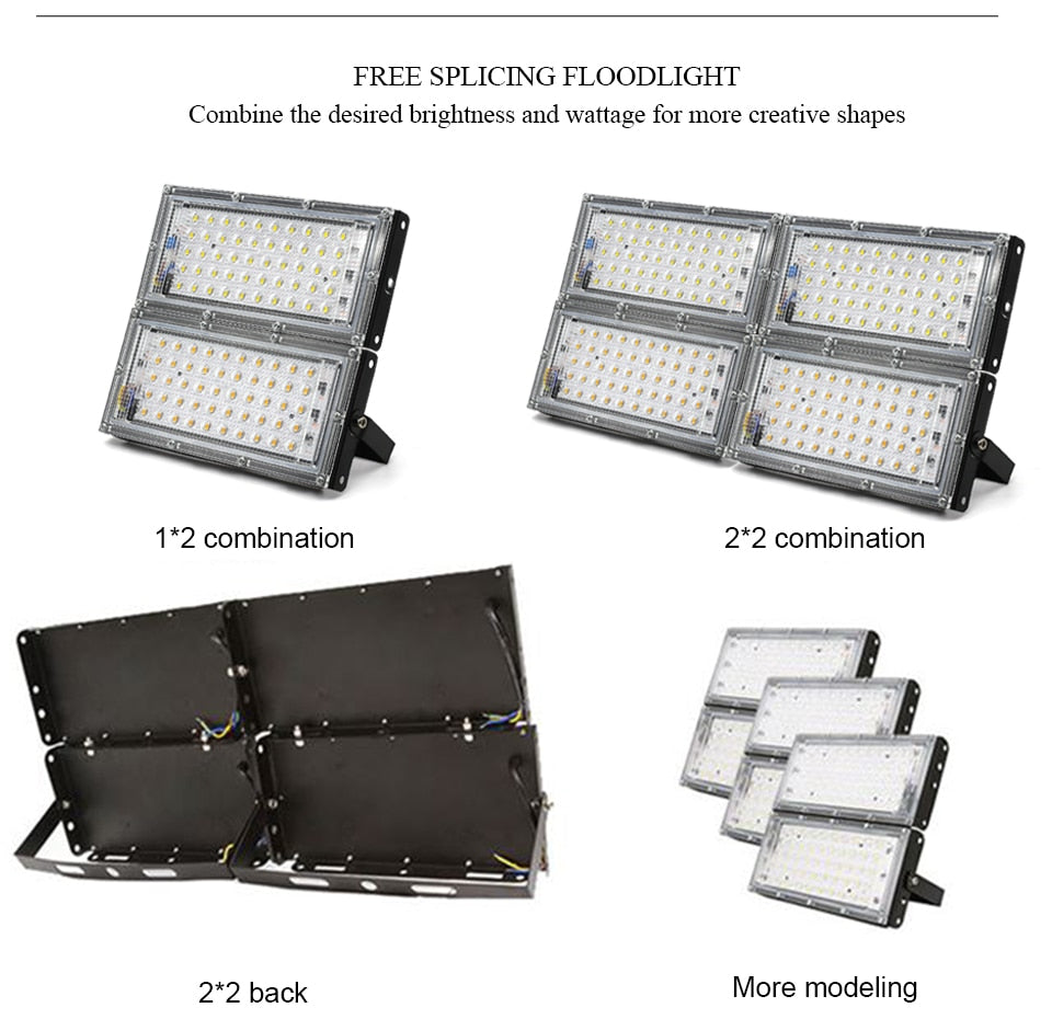 Focos LED Spotlight 50W 100W AC 220V Refletor LED Spot Flood Light Garden Lighting Floodlight Outdoor Kitchen Street Lighting