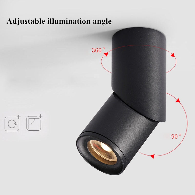 Dimmable Rotating LED Downlights 7W 12W 15W COB LED Ceiling Spot Lights AC110-220V LED Wall Lamp Warm Cold White Indoor Lighting