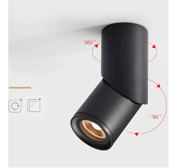 Dimmable Rotating LED Downlights 7W 12W 15W COB LED Ceiling Spot Lights AC110-220V LED Wall Lamp Warm Cold White Indoor Lighting