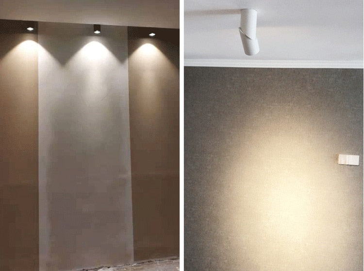 Dimmable Rotating LED Downlights 7W 12W 15W COB LED Ceiling Spot Lights AC110-220V LED Wall Lamp Warm Cold White Indoor Lighting