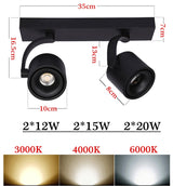 Dimmable LED Wall Mounted Downlight 2X12W 2X15W 2X20W COB Spot light Ceiling Track Lamp Surface Mounted Down light
