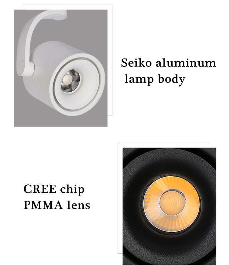 Dimmable LED Wall Mounted Downlight 2X12W 2X15W 2X20W COB Spot light Ceiling Track Lamp Surface Mounted Down light