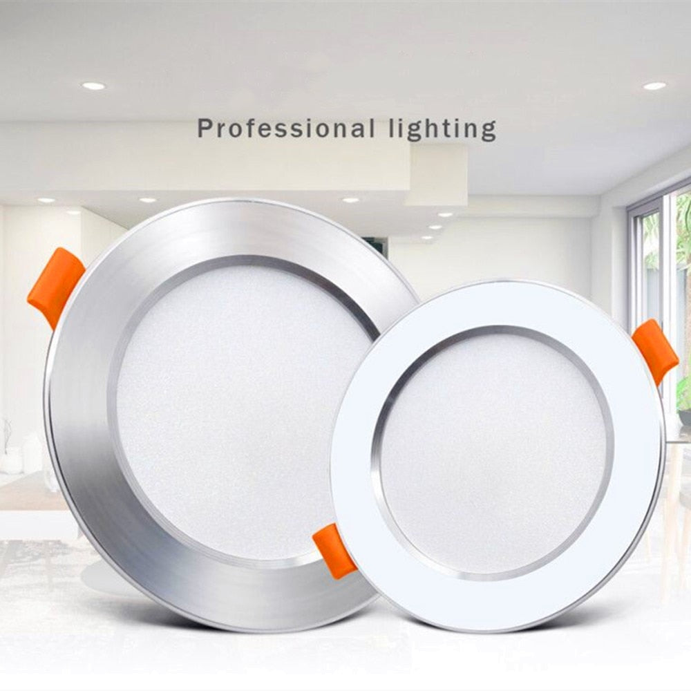 Ultra Thin Downlight Aluminum Recessed Led Downlight Silver White-Silver 3W 5W 7W 9W AC220V Led Ceiling Lamp Spot Led Lighting