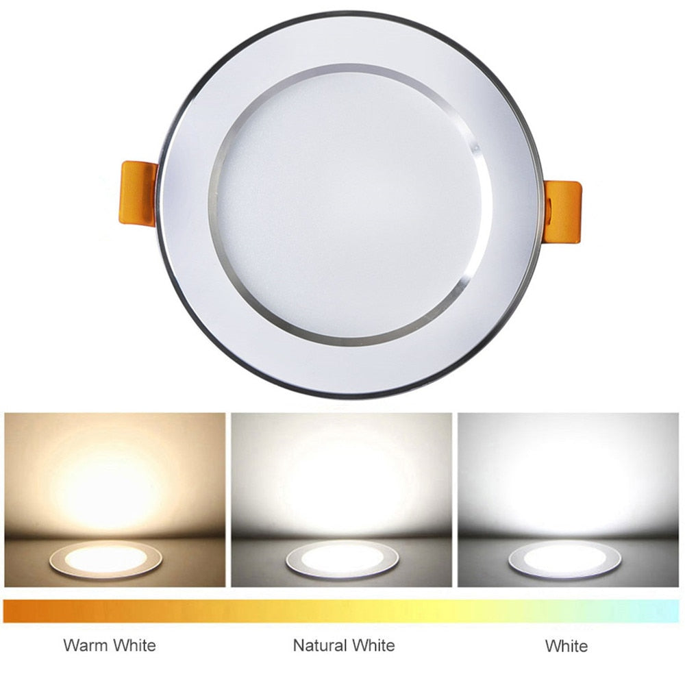 Ultra Thin Downlight Aluminum Recessed Led Downlight Silver White-Silver 3W 5W 7W 9W AC220V Led Ceiling Lamp Spot Led Lighting