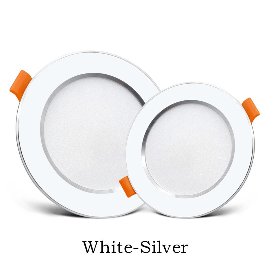 Ultra Thin Downlight Aluminum Recessed Led Downlight Silver White-Silver 3W 5W 7W 9W AC220V Led Ceiling Lamp Spot Led Lighting