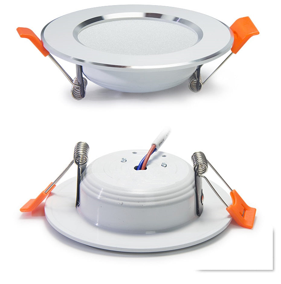 Ultra Thin Downlight Aluminum Recessed Led Downlight Silver White-Silver 3W 5W 7W 9W AC220V Led Ceiling Lamp Spot Led Lighting