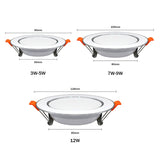 Ultra Thin Downlight Aluminum Recessed Led Downlight Silver White-Silver 3W 5W 7W 9W AC220V Led Ceiling Lamp Spot Led Lighting