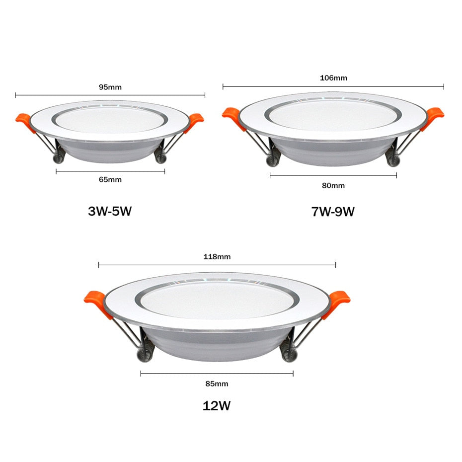 Ultra Thin Downlight Aluminum Recessed Led Downlight Silver White-Silver 3W 5W 7W 9W AC220V Led Ceiling Lamp Spot Led Lighting