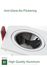 Angle Adjust LED Recessed Downlight Dimmable 14W 24W Ceiling Spot Light 3000K/4000K/6000K Home Aisle