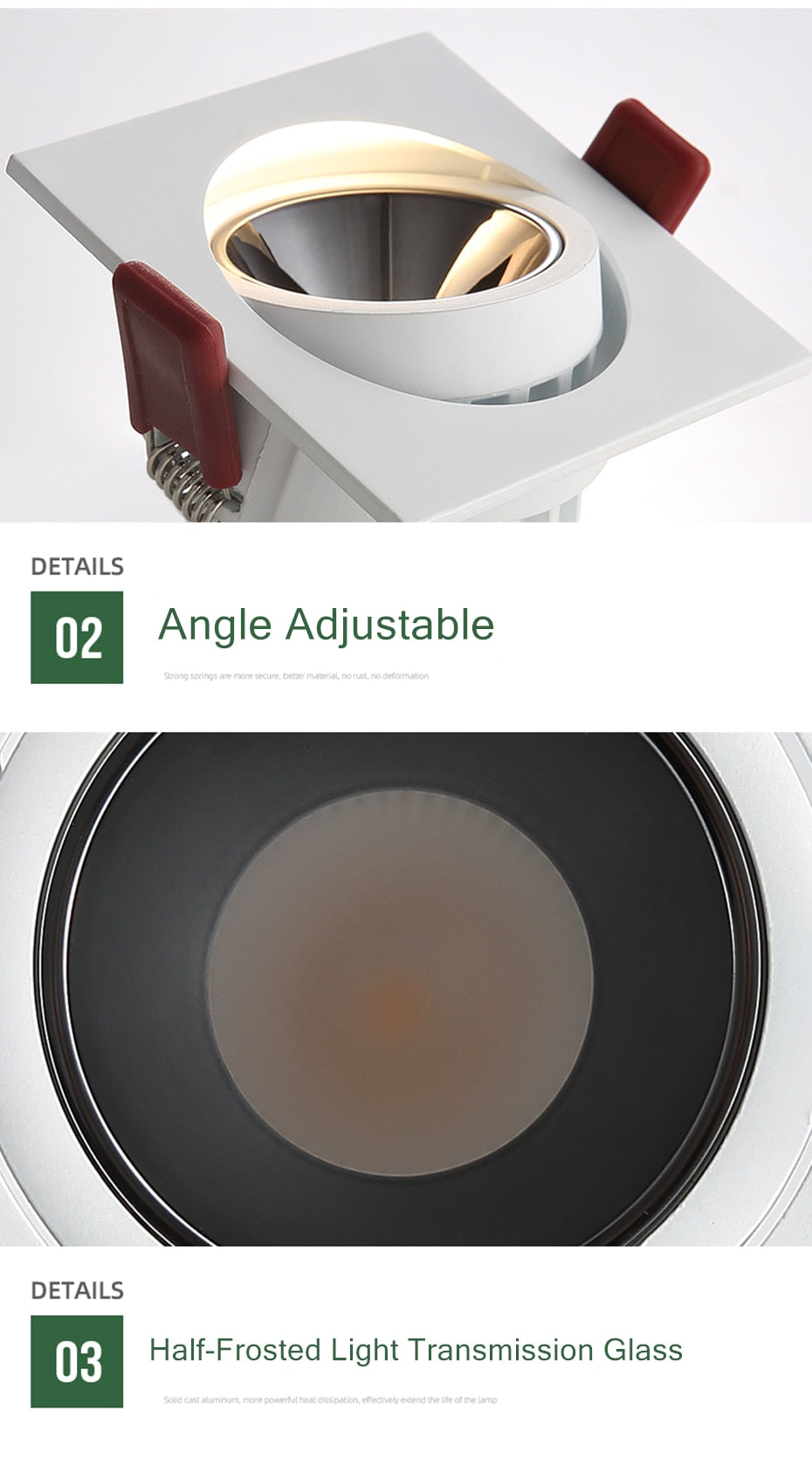 Angle Adjust LED Recessed Downlight Dimmable 14W 24W Ceiling Spot Light 3000K/4000K/6000K Home Aisle
