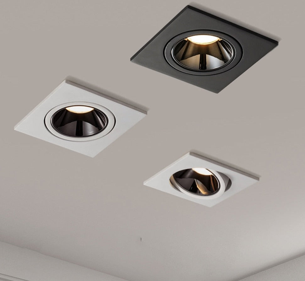 Angle Adjustable Anti-glare Square LED COB Recessed Downlight 7W 12W LED Ceiling Spot Light Kitchen Living room Indoor