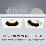 Angle Adjustable Anti-glare Square LED COB Recessed Downlight 7W 12W LED Ceiling Spot Light Kitchen Living room Indoor