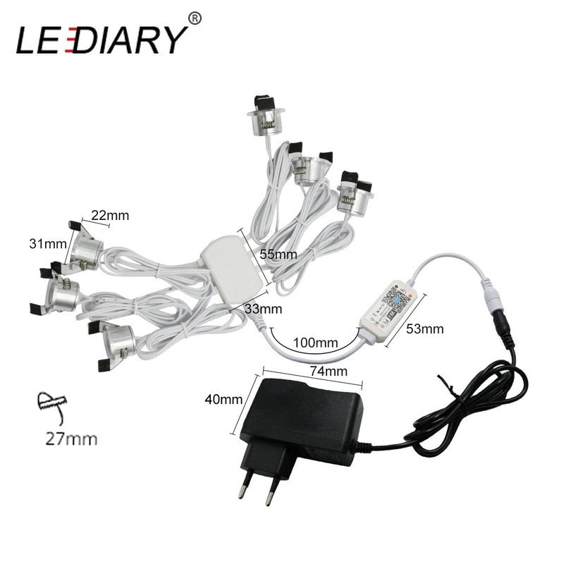 LEDIARY WiFi Smart Controller Dimmable Downlights Multi Function APP Control Timer Mode Voice Control Light Fixture CE ROHS