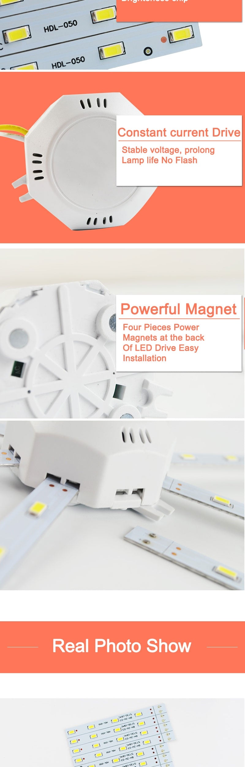 Led Downlight Accessory Octopus Magnetic plate Ring Light Led Lamp 12W 16W 20W 24W 220V For Ceiling Lamp Absorb dome Replace