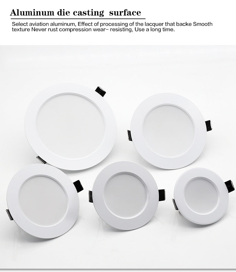 LED Downlight 18W 15W 12W 9W 7W spot led Lamp Spot Light AC220V 230V Waterproof downlight Round Recessed Lamp