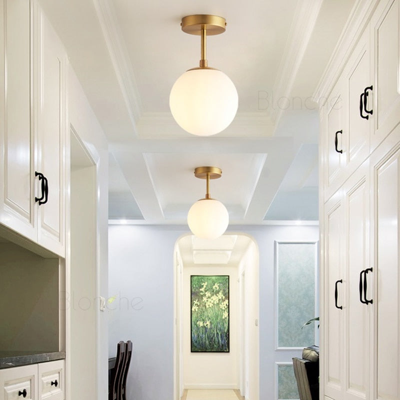 Modern LED Downlight Surface Mounted Light Glass Ball Lamps Home Living Room Bedroom Bathroom Kitchen Indoor Decor Light Fixture