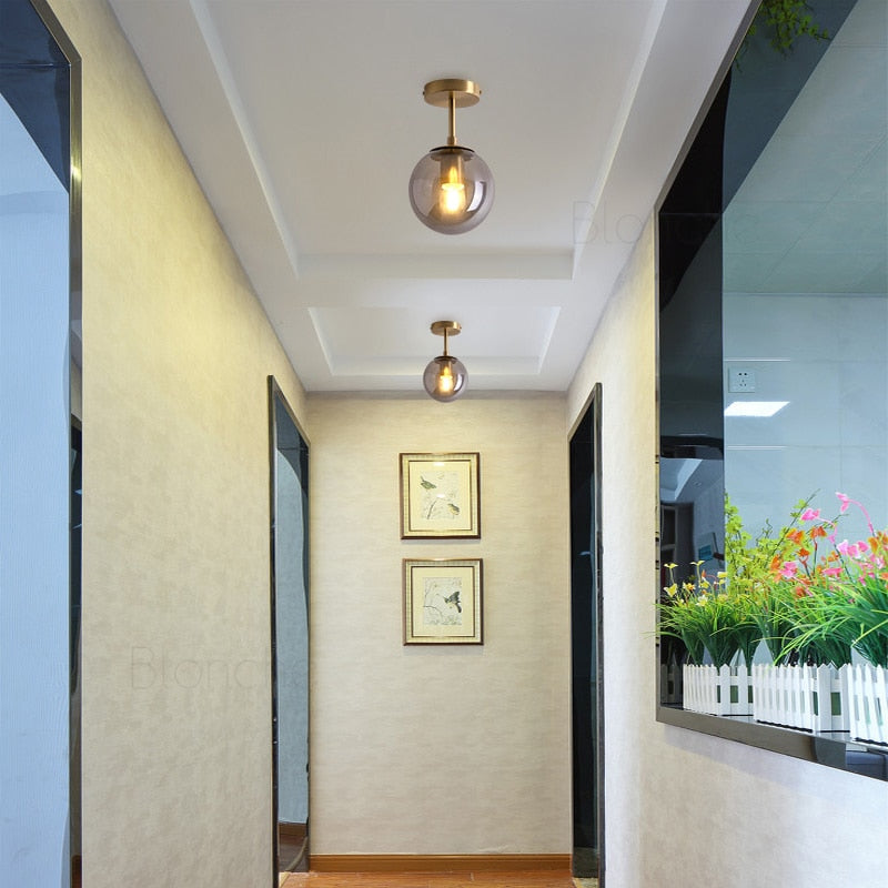 Modern LED Downlight Surface Mounted Light Glass Ball Lamps Home Living Room Bedroom Bathroom Kitchen Indoor Decor Light Fixture