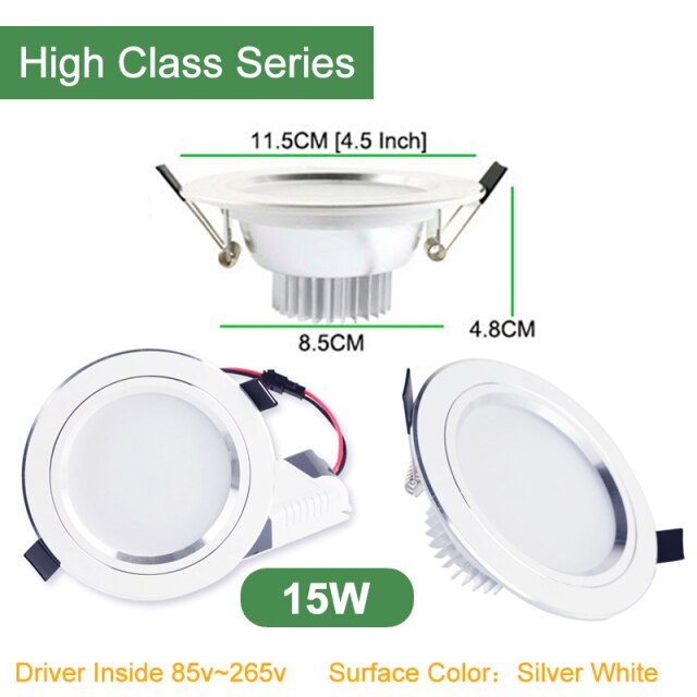 Kaguyahime 10 PCS LED Downlight 3W 5W 7W 12W 18W High Bright Downlights AC 110V 220V Round Recessed Panel Light LED Spot Lighting