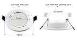 Led Downlight 3W 5W 7W 9W 12W 15W 18W AC 220V 230V 110V Ceiling Bathroom Lamps Living Room Light Home Indoor Lighting