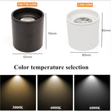 Dimmable LED spotlight 5W 7W 10W 15W 20W 110v/220v downlight angle adjustable ceiling type living room bedroom household spotlight