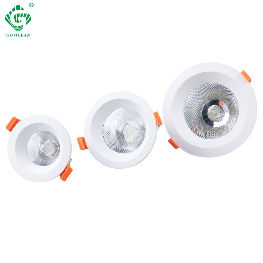 White Led Downlight Aluminum 90-260V AC Round Led Lamp Foyer Recessed Luminaire Panel Light Spot Ceiling downlights