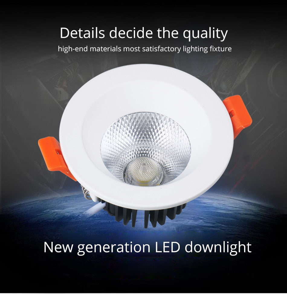 White Led Downlight Aluminum 90-260V AC Round Led Lamp Foyer Recessed Luminaire Panel Light Spot Ceiling downlights