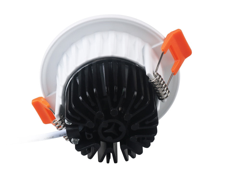 White Led Downlight Aluminum 90-260V AC Round Led Lamp Foyer Recessed Luminaire Panel Light Spot Ceiling downlights