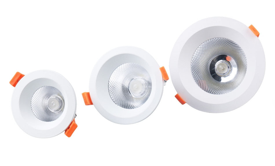 White Led Downlight Aluminum 90-260V AC Round Led Lamp Foyer Recessed Luminaire Panel Light Spot Ceiling downlights