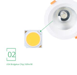 White Led Downlight Aluminum 90-260V AC Round Led Lamp Foyer Recessed Luminaire Panel Light Spot Ceiling downlights