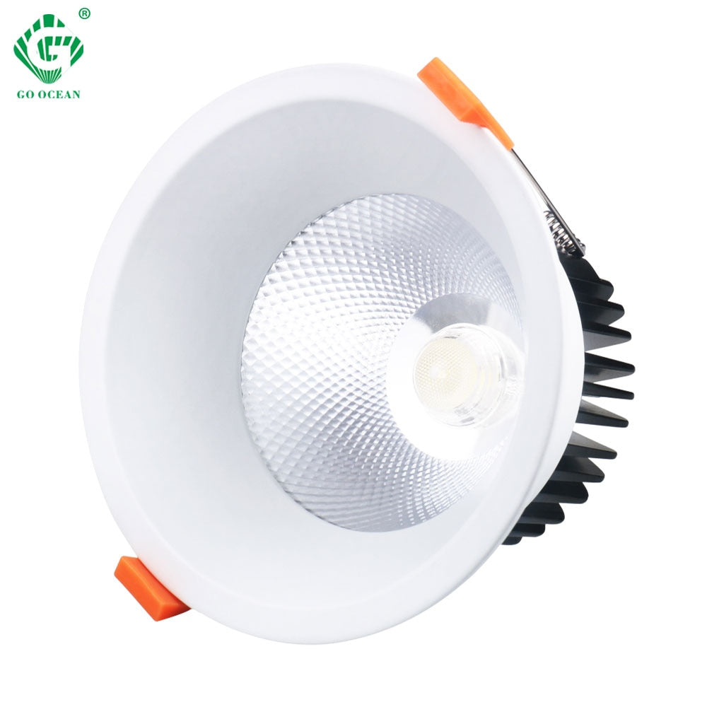 White Ceiling LED Recessed Downlight 7W 12W 18W Dimmable Spot Down Light Aluminum AC Kitchen Lamp COB Foyer Lighting Round Lamp