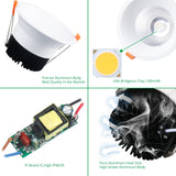 White Ceiling LED Recessed Downlight 7W 12W 18W Dimmable Spot Down Light Aluminum AC Kitchen Lamp COB Foyer Lighting Round Lamp