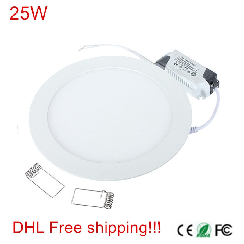 LED Dowinlight 20pcs/lot Ultra Thin Design 25W Ceiling Recessed Grid LED Downlight / Slim Round Panel Light
